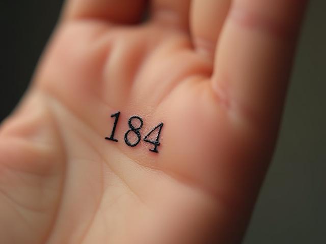 Tiny Roman numerals tattoo on side of hand, crisp and legible.